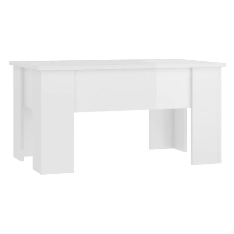 vidaXL Konferenčný stolík lesklý biely 79x49x41 cm spracované drevo