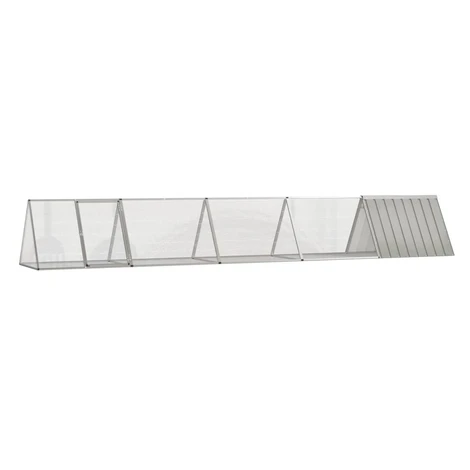 vidaXL Klietka pre králiky sivá 504,5x80,5x71 cm pozinkovaná oceľ