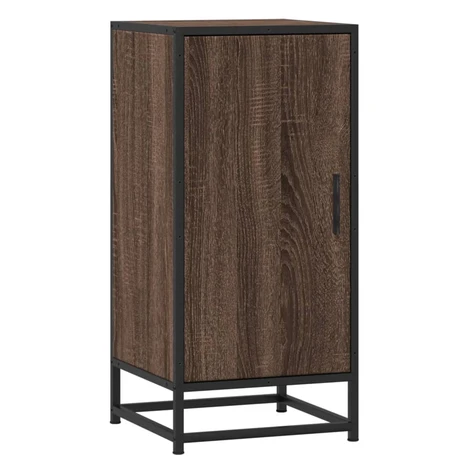 vidaXL Komoda hnedý dub 35,5x35x76 cm kompozitné drevo a kov