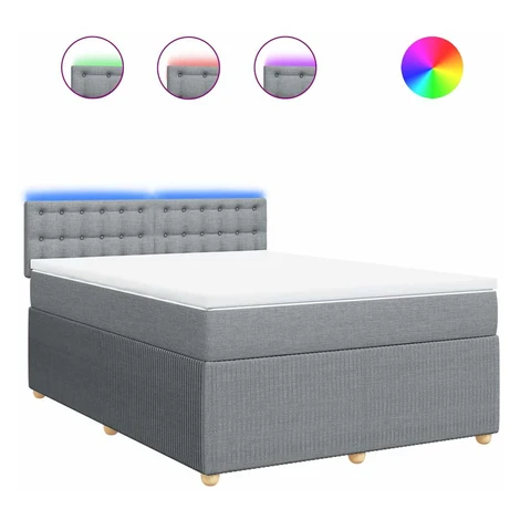 vidaXL Boxspring posteľ s matracom bledosivá 140x200 cm látka