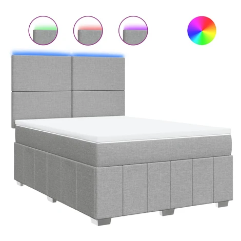 vidaXL Boxspring posteľ s matracom svetlosivá 100x200 cm látka