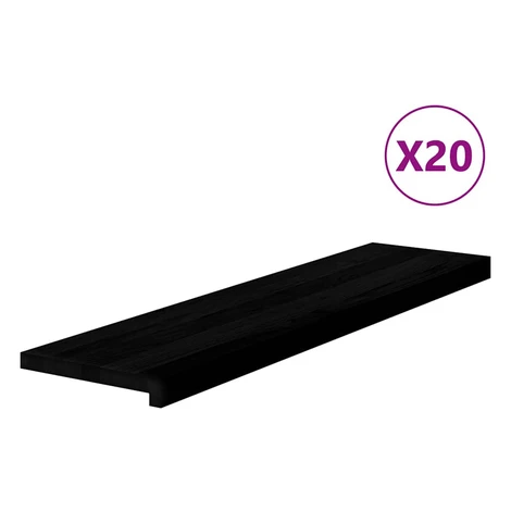 vidaXL Schodiskové stupne 20 ks hnedočierná 100x25x2 cm dubový masív