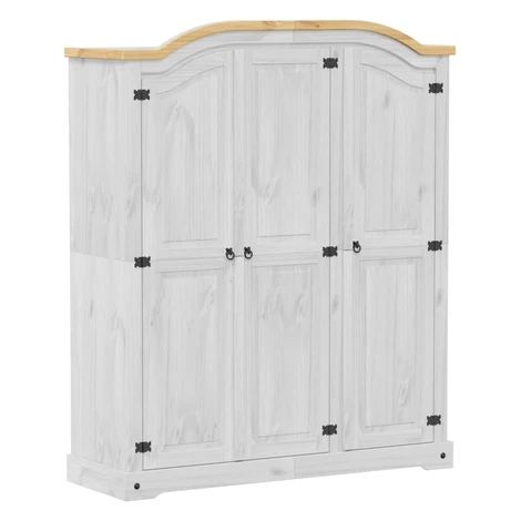 vidaXL Šatník Corona biely 151,5x52x186 cm borovicový masív