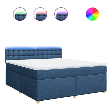 vidaXL Posteľný rám boxspring s matracom modrý 180x200 cm látka