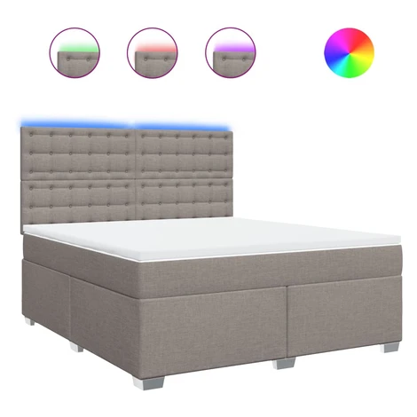 vidaXL Posteľný rám boxspring s matracom sivohned 180x200 cm látka