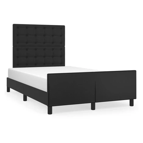 vidaXL Posteľný rám s čelom čierny 120x200 cm umelá koža