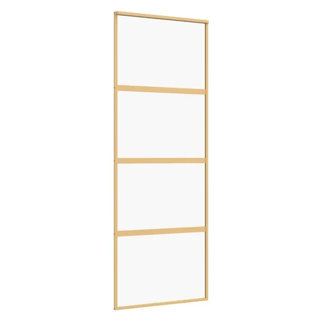 vidaXL Posuvné dvere zlaté 76x205 cm číre ESG sklo a hliník