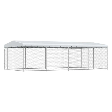 vidaXL Vonkajšia voliéra pre psy so strechou 7,6x3,8x2,3 m