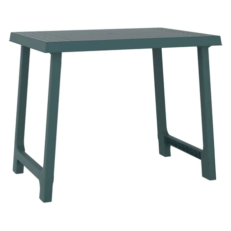 vidaXL Kempingový stôl zelený 79x56x64 cm PP drevený vzhľad