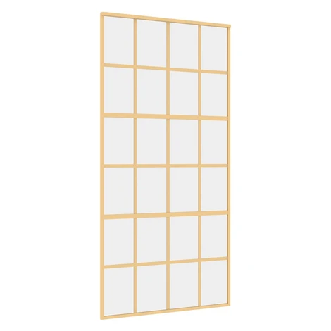 vidaXL Posuvné dvere zlaté 102,5x205 cm číre ESG sklo a hliník