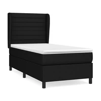 vidaXL Posteľný rám boxspring s matracom čierny 90x200 cm látka