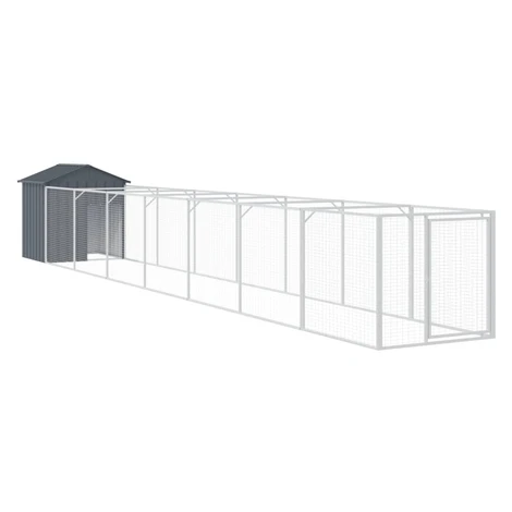 vidaXL Búda pre psa so strechou antracitová 117x813x123 cm pozin. oceľ