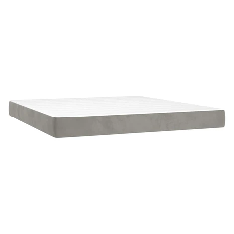vidaXL Matrac s taštičkovými pružinami stredná tvrdosť bledosivý 160x220x20 cm zamat