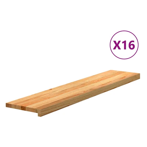 vidaXL Schodiskové stupne 16 ks svetlohnedá 120x30x2 cm dubový masív