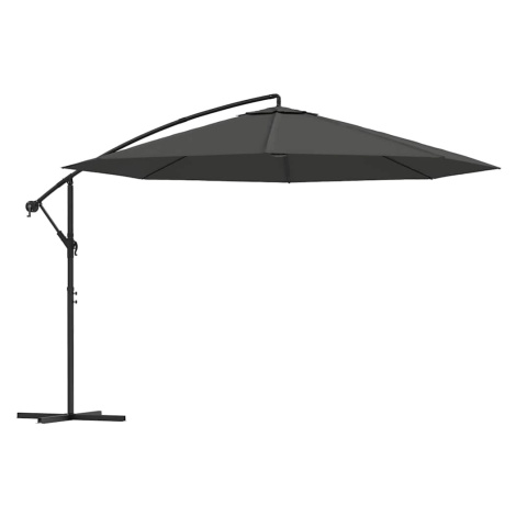 vidaXL Závesný záhradný slnečník, hliníková tyč 350 cm, antracitový