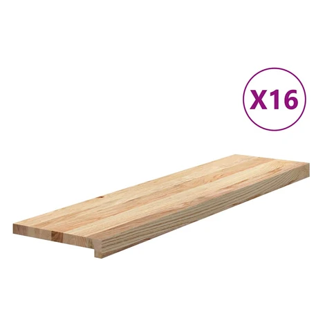 vidaXL Schodiskové stupne 16 ks 100x25x2 cm neošetrený dubový masív