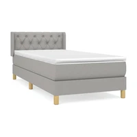 vidaXL Posteľný rám boxsping s matracom bledosivý 80x200 cm látka
