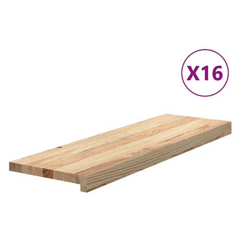 vidaXL Schodiskové stupne 16 ks 80x30x2 cm neošetrený dubový masív