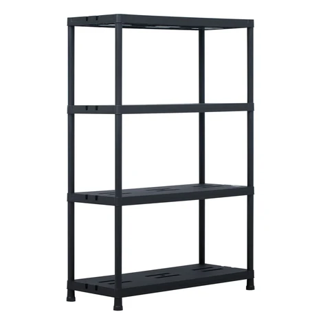 vidaXL Regál s úložnými poličkami čierny 90x40x138 cm plastový 220 kg