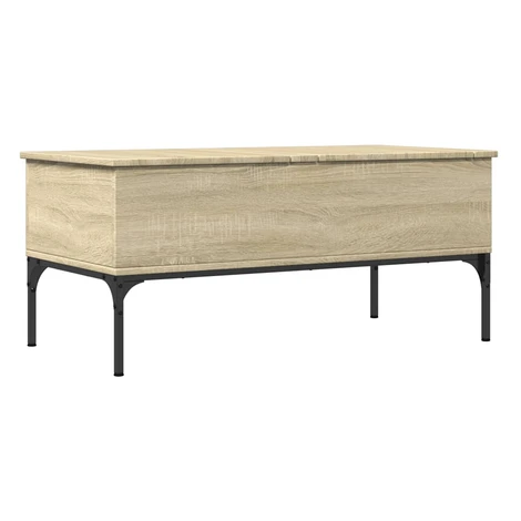 vidaXL Konferenčný stolík, dub sonoma 100x50x45cm kompozitné drevo+kov