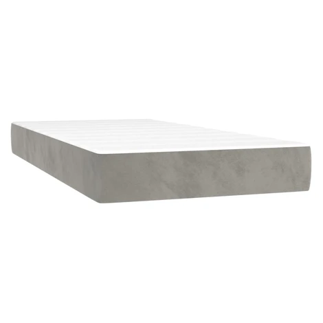 vidaXL Matrac s taštičkovými pružinami stredná tvrdosť bledosivý 100x200x20 cm zamat