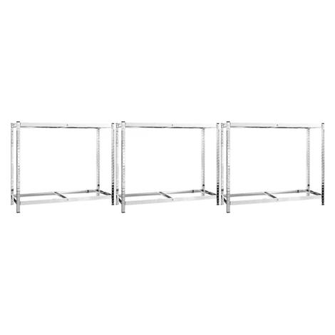 vidaXL 2-posch. stojany na pneumatiky 3ks strieborné 110x40x110cm oceľ