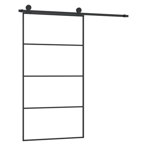vidaXL Posuvné dvere s kovaním ESG sklo a hliník 102,5x205 cm