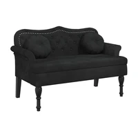 vidaXL Lavica s vankúšmi čierna 120,5x65x75 cm zamatová