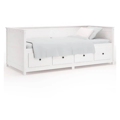 vidaXL Denná posteľ s matracom biela 90x190 cm masívna borovica