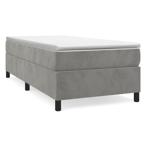 vidaXL Posteľný rám boxsping s matracom bledosivý 100x200 cm zamat