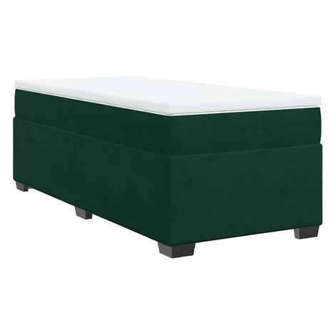 vidaXL Posteľný rám boxsping s matracom tmavozelený 80x200 cm zamat