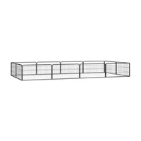 vidaXL Ohrádka pre psov 12 panelov čierna 100x50 cm práškovaná oceľ