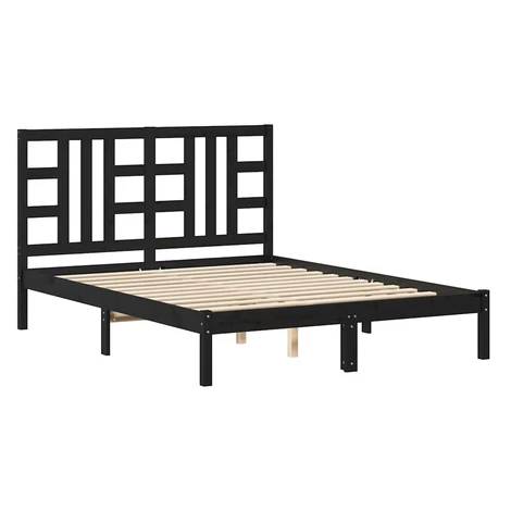 vidaXL Posteľný rám čierny masívne drevo 140x190 cm