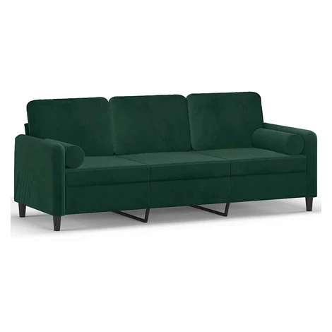 vidaXL 3-miestna pohovka s vankúšmi tmavozelená 180 cm zamat