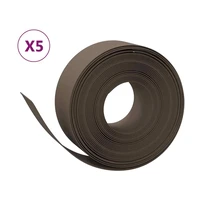 vidaXL Záhradné obruby 5 ks hnedé 10 m 20 cm polyetylén