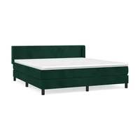 vidaXL Posteľný rám boxsping s matracom tmavozelený 160x200 cm zamat