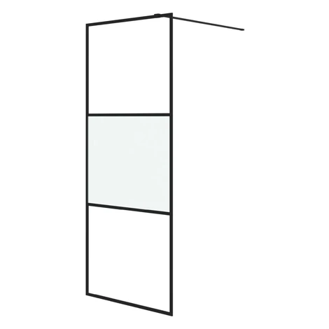 vidaXL Sprchová zástena čierna 80x195 cm polopriehľadné ESG sklo