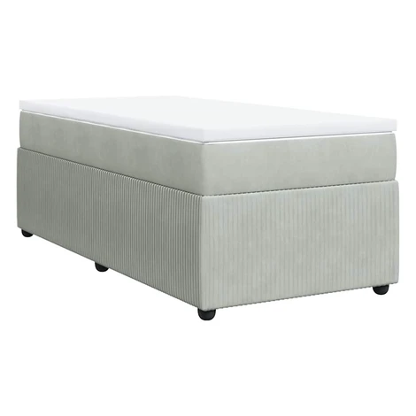 vidaXL Posteľný rám boxsping s matracom bledosivý 90x190 cm zamat