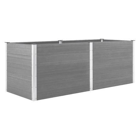 vidaXL Vyvýšený záhradný záhon 250x100x91 cm, WPC, sivý