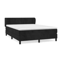 vidaXL Posteľný rám boxspring s matracom čierny 140x200 cm zamat