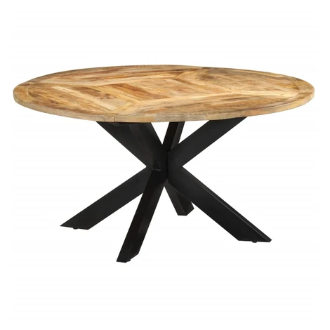 vidaXL Jedálenský stôl Ø150x76 cm surový mangový masív