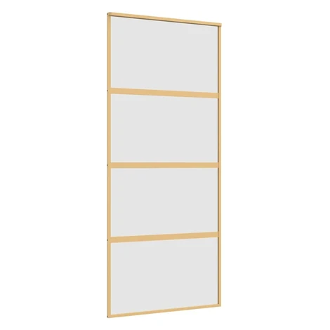 vidaXL Posuvné dvere zlaté 90x205 cm matné ESG sklo a hliník