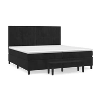 vidaXL Posteľný rám boxspring s matracom čierny 200x200 cm zamat