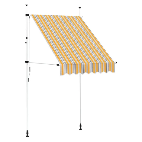 vidaXL Ručne zaťahovacia markíza, 150 cm, žlto-modré pásiky