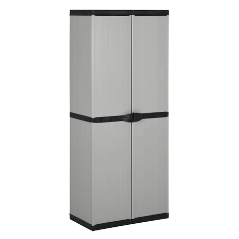 vidaXL Záhradná úložná skriňa s 3 policami sivá a čierna 68x40x168 cm