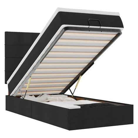 vidaXL Osmanský rám postele s matracom čierna 90x200 cm látka