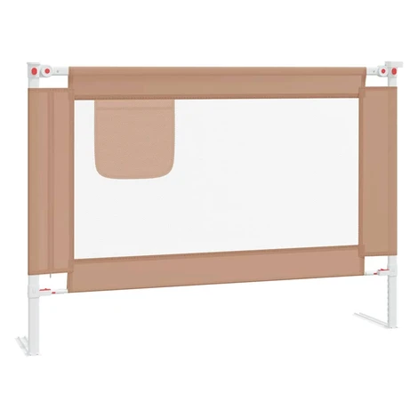 vidaXL Zábrana na detskú posteľ sivohnedá 90x25 cm látka