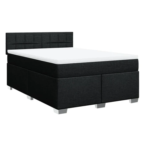 vidaXL Posteľný rám boxspring s matracom čierny 160x200 cm látka