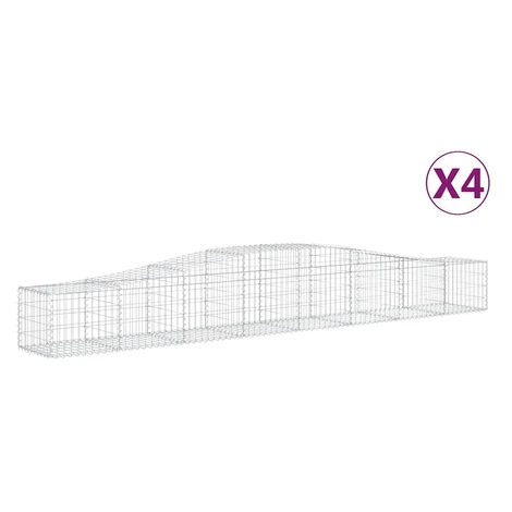 vidaXL Oblúkový gabionový kôš 4 ks 400x50x40/60 cm pozinkované železo
