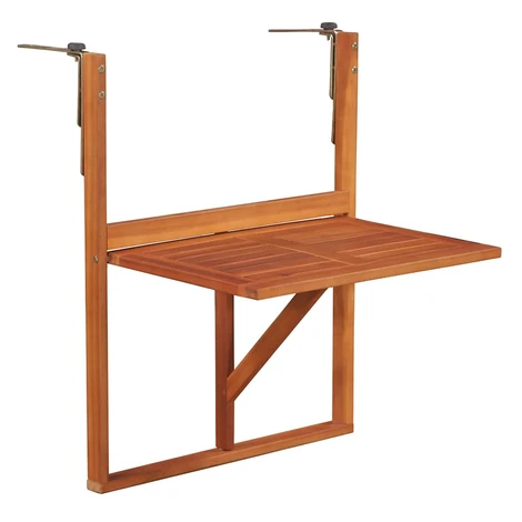 vidaXL Závesný stolík na balkón 64,5x44x80 cm, akáciový masív